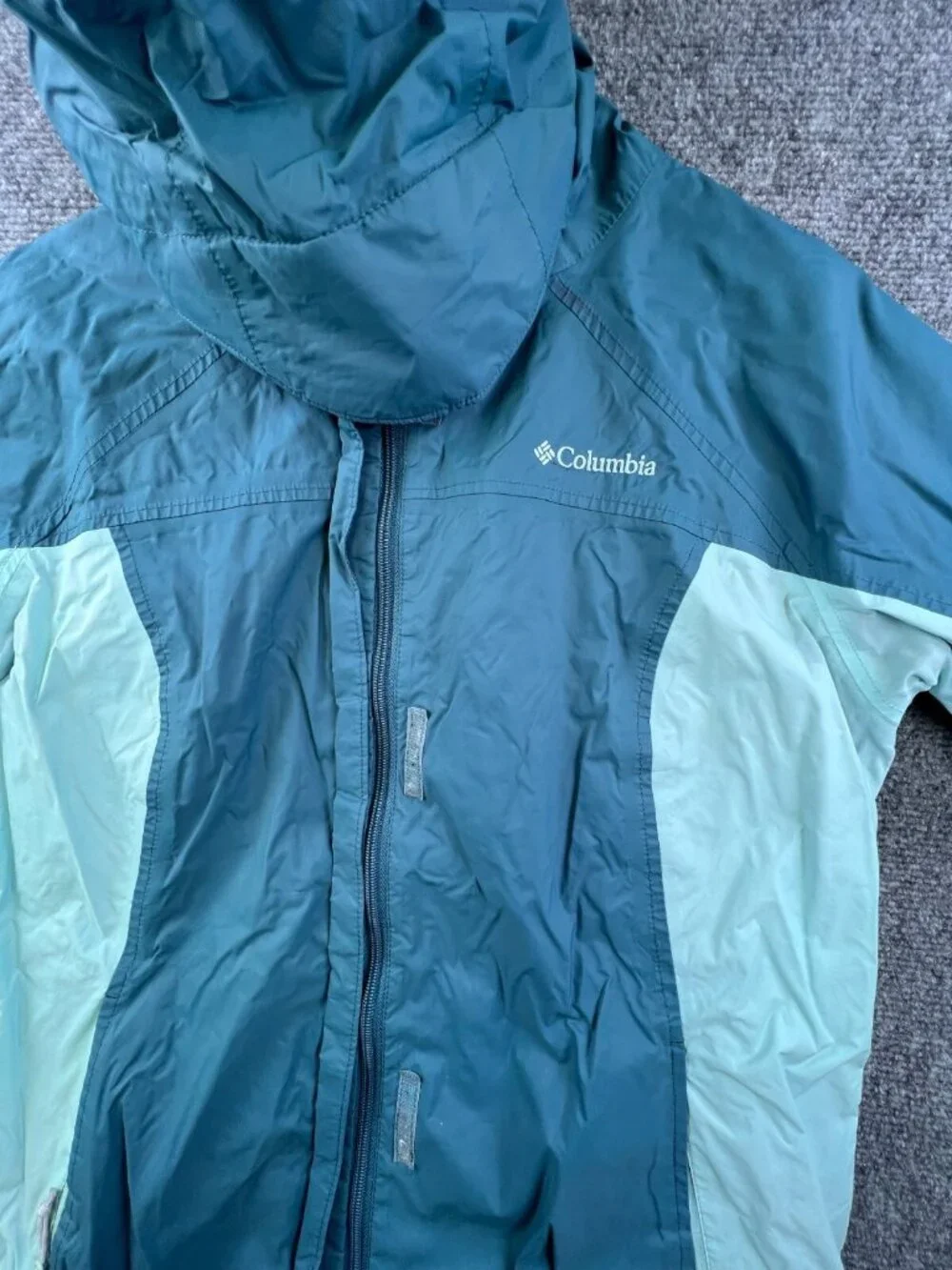 Columbia Sportswear Women Full Zip Up Hooded Jacket Long Sleeve Blue Large ****